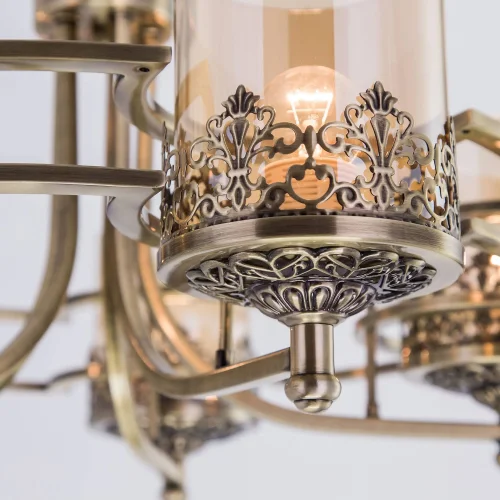 Люстра подвесная Ориент CL464153 Citilux янтарная прозрачная на 5 ламп, основание бронзовое в стиле классический  фото 3